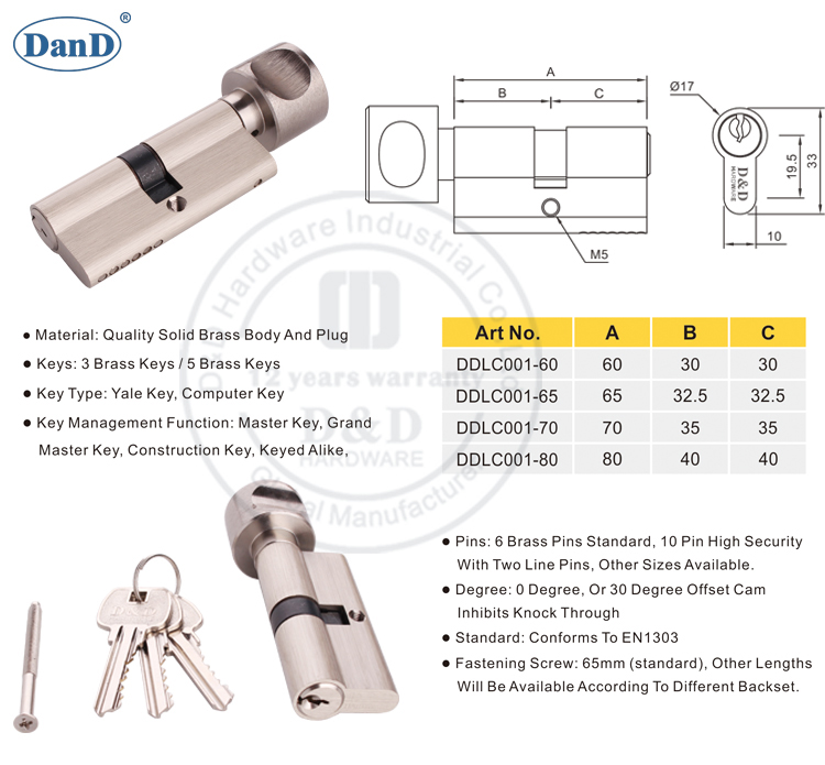 Lock Cylinder-DDLC001-D&D Hardware