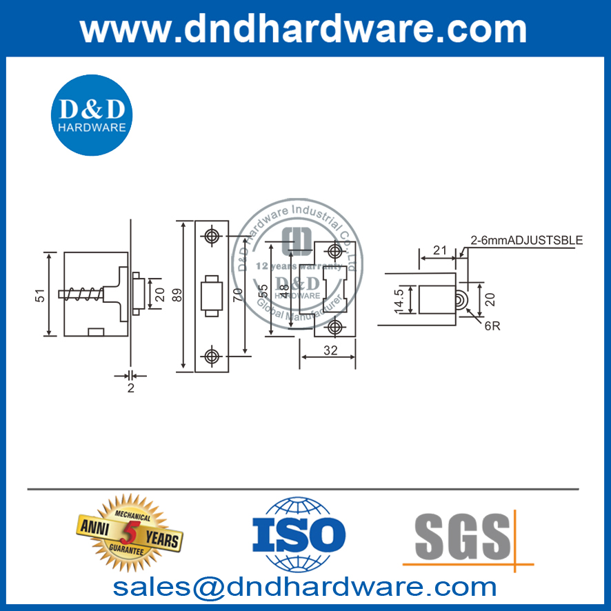 Heavy Duty Stainless Steel Adjustable Door Roller Catch-DDBC004