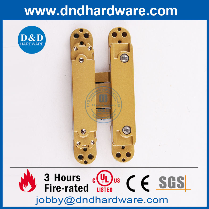 180 degree heavy duty Golden 3D Adjustable concealed Hinge for wooden door