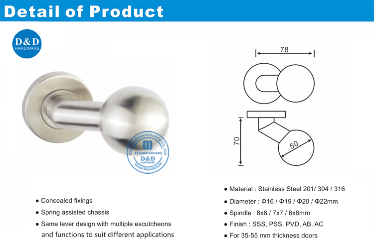 Lever Type Door Knob-DDTH032-D&D Hardware