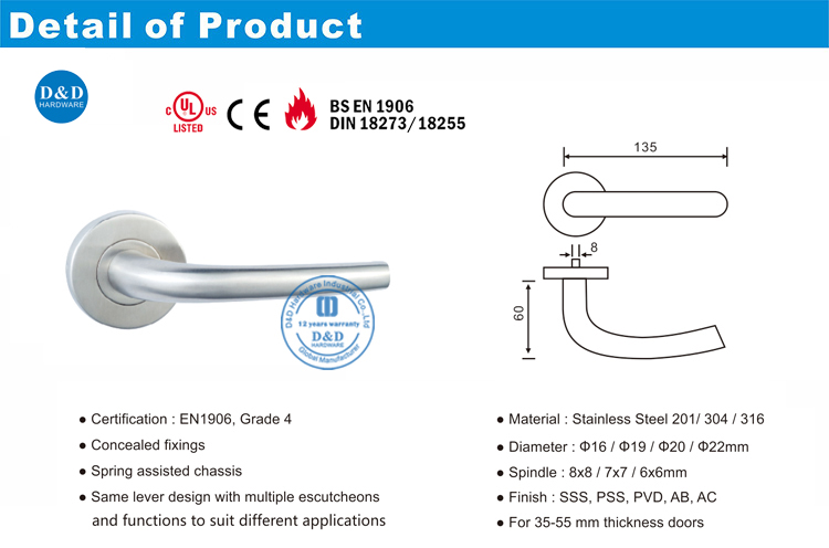 Lever Door Handle-DDTH004-D&D Hardware