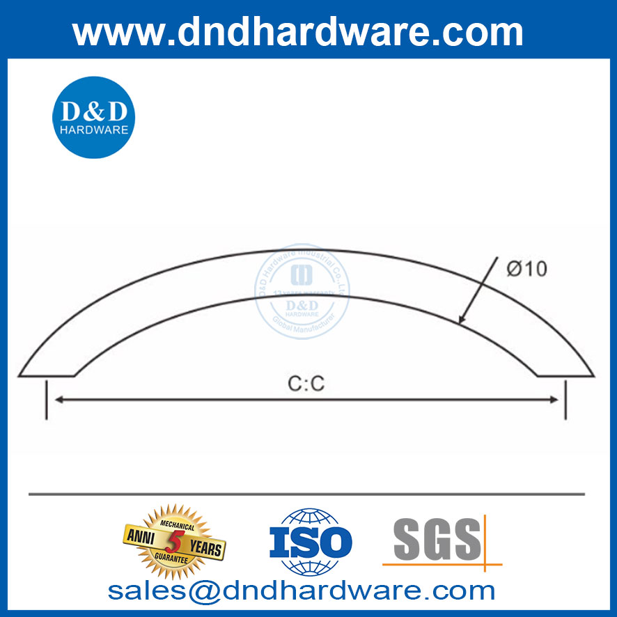 C Type Furniture Handle in Stainless Steel for Cabinet-DDFH002