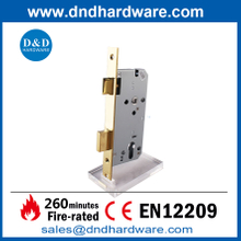 EN12209 Grade 3 Polished Brass SS304 Fire Door Mortise Lock for Front Door-DDML009 