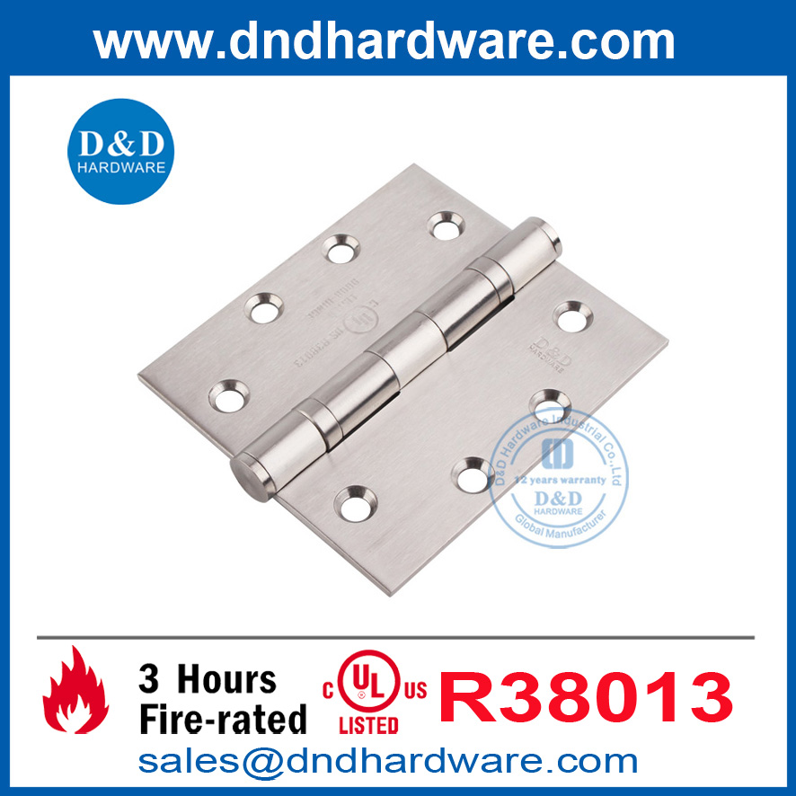 Satin Stainless Steel 316 UL Listed Fire Rated Door Hinge for Residential Building-DDSS002-FR-4.5X4X3.4