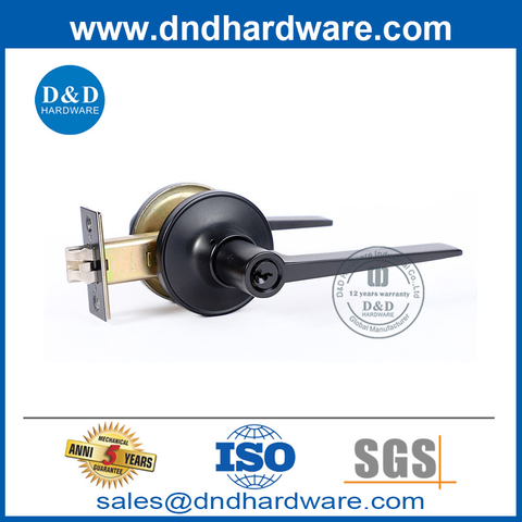 Zinc Alloy Matt Black Office Function Lockset with Lever Handle-DDLK084