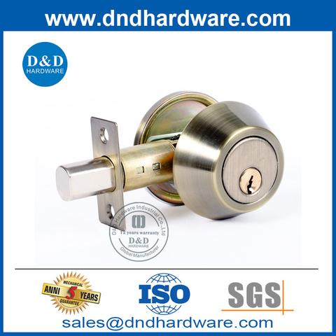Antique Brass Double Side Cylinder Door Konb Deadbolt in Zinc Alloy-DDLK026