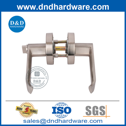 Satin Nickel Zinc Alloy External Door Handles with Lock Set-DDLK092