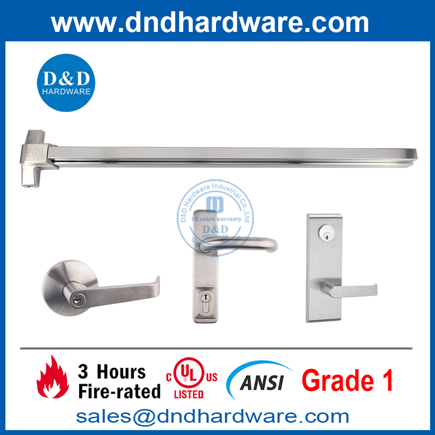 ANSI Grade 1 Steel Fire Rated Security Door Bar Vertical Rod Exit Device-DDPD006