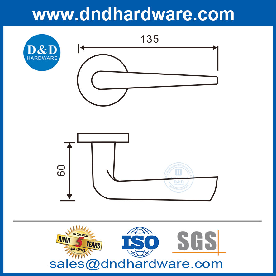 Stainless Steel 304 Door Handle Lock Mortice Lock Exterior Door Handle-DDTH034