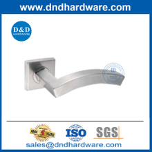 Contemporary Simple Style Front Door Lever Handle on Square Rosette-DDTH045