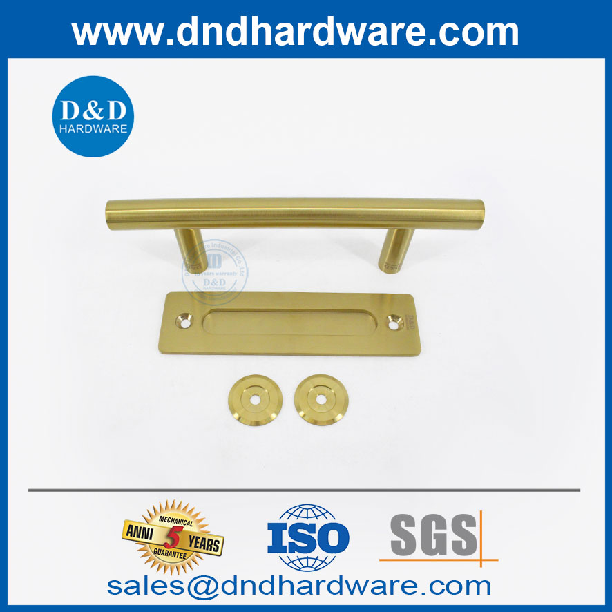 Golden Stainless Steel Pull And Flush Handle for Sliding Barn Door Hardware-DDBD102