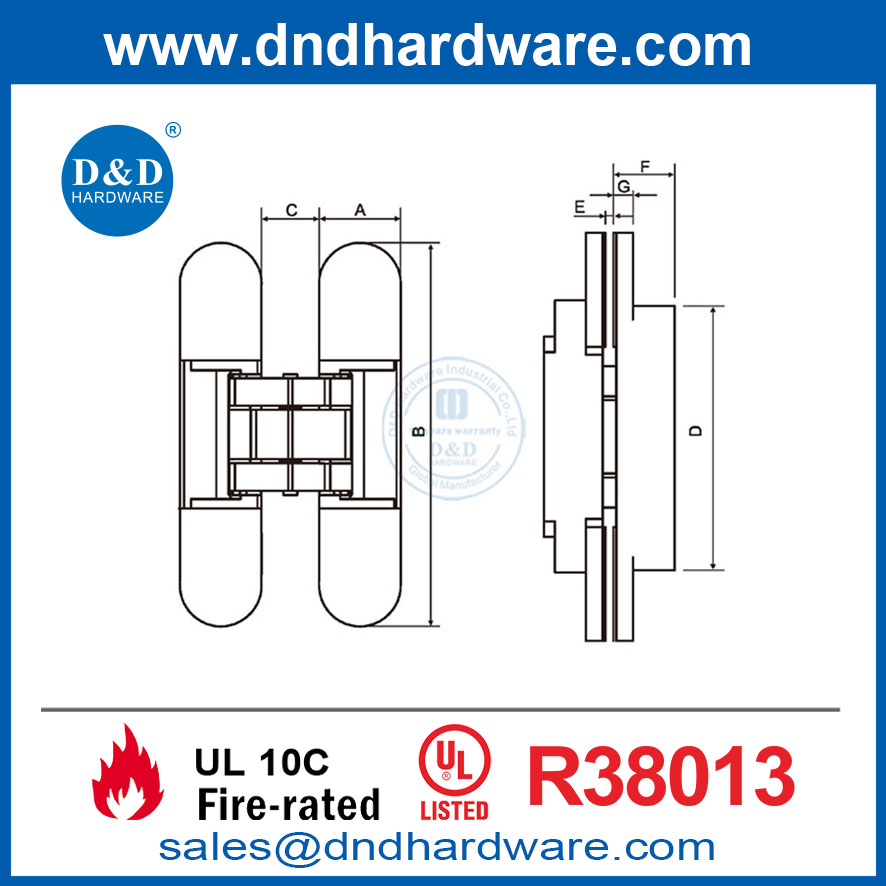 180 degree concealed hinge