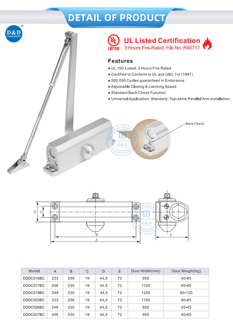 Backcheck Front Door Closer