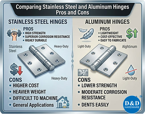Comparing Stainless Steel and Aluminum Hinges Pros and Cons