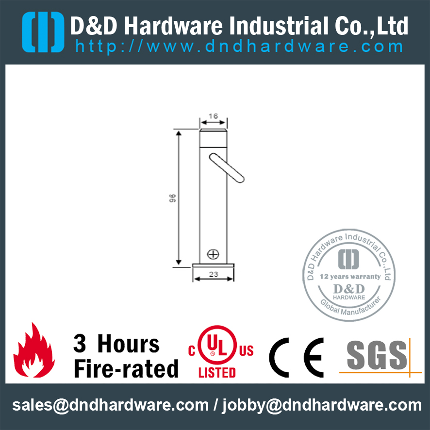Stainless steel cylindrical door stopper with hanging ring for Commercial Door-DDDS057