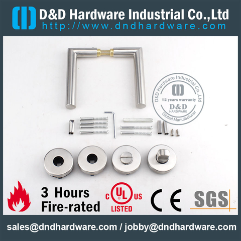 Stainless Steel Plastic Base Handle with Thumb Turn for Hollow Metal Door-DDPL007