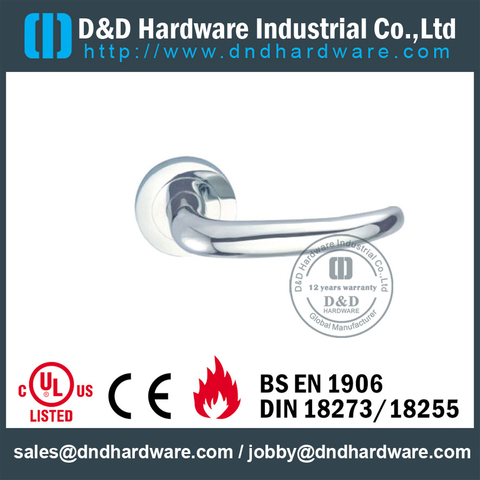 Stainless Steel 316 Popular Designer Lever Handle on Rose for Double Door -DDTH033
