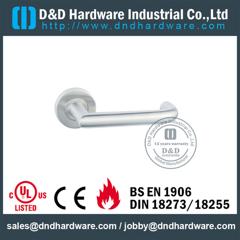 Stainless Steel 316 External Lever Handle with EN1906 for Security Metal Door-DDTH018