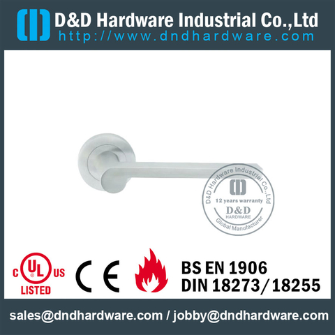 304 Grade Hollow External Lever Door Handle for Front Steel Doors-DDTH022