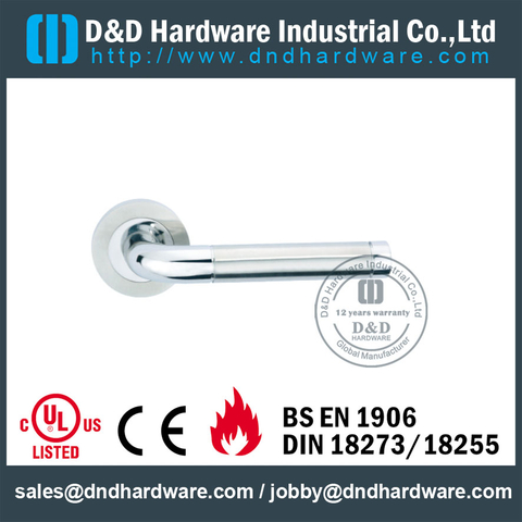 Stainless Steel 304 L Shape Tube Designer Lever Handle for Internal Hotel Doors-DDTH021