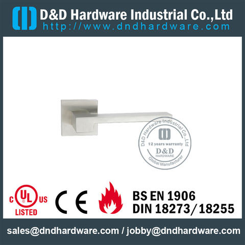 Solid Lever Internal Door Handle Square type for Hollow Metal Doors-DDSH037