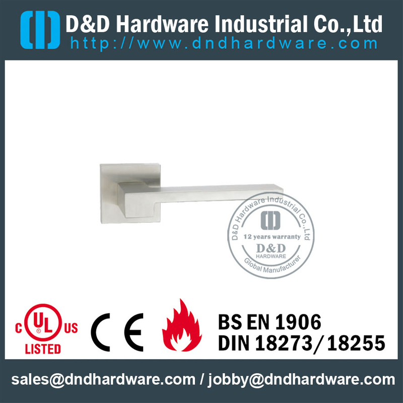 Solid Lever Internal Door Handle Square type for Hollow Metal Doors-DDSH037
