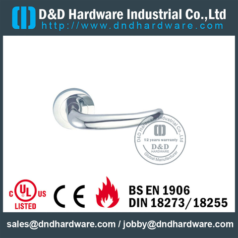 Designer Solid Lever Handle on Rose Concealed Fix for Commercial Doors -DDSH004
