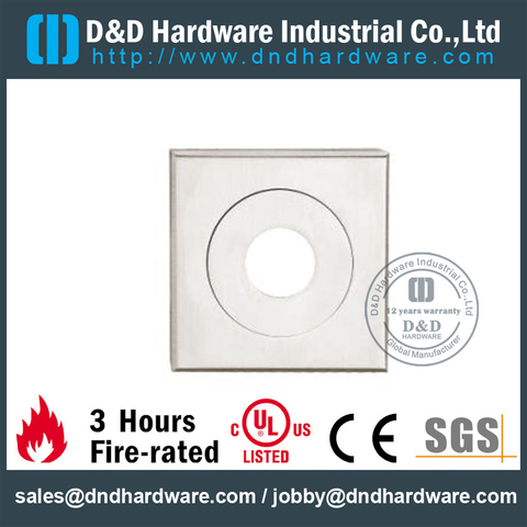 Stainless Steel Thread Type Square Escutcheon for Wood Door-DDES012