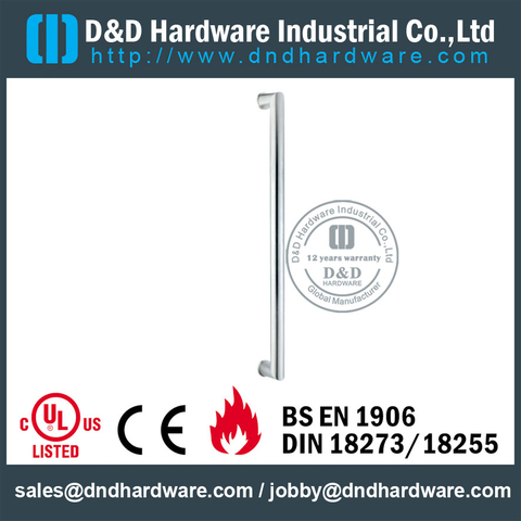 Grade 304 Polish Antirust Mitred Pull Handle for Exterior Glass Door -DDPH020