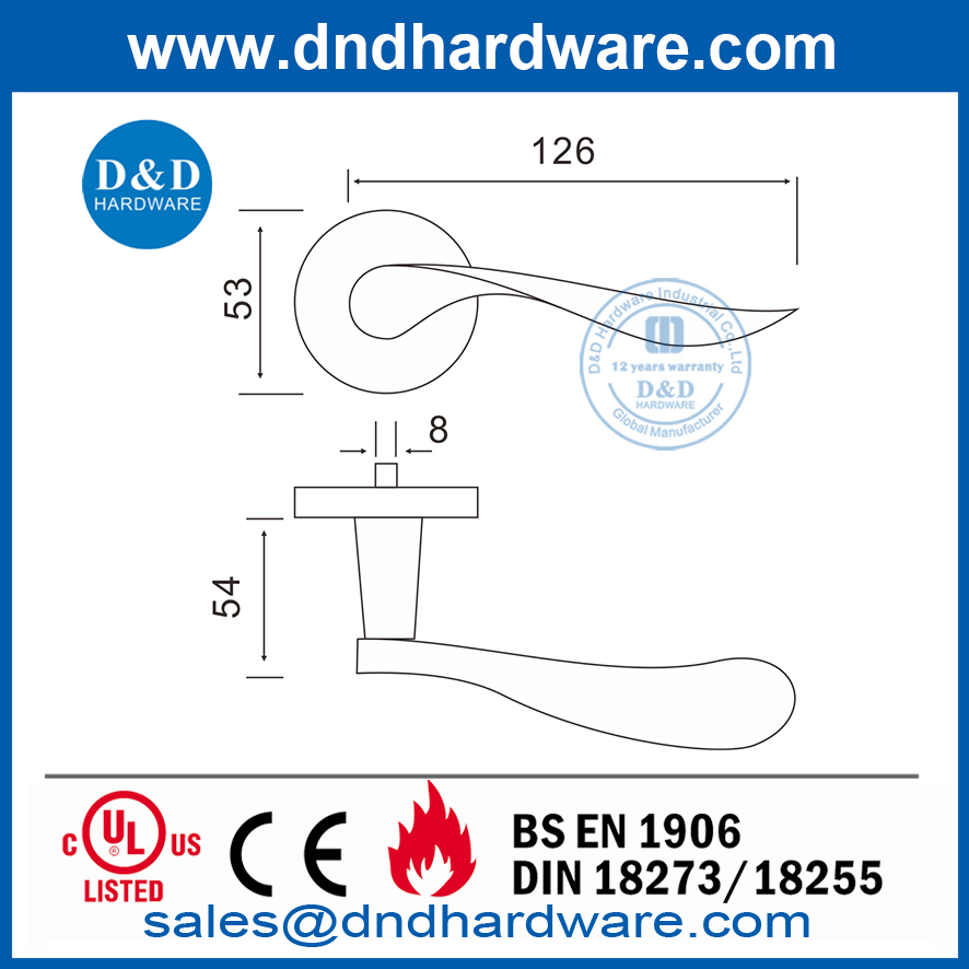 Stainless Steel Design House Solid Lever Door Handle-DDSH012