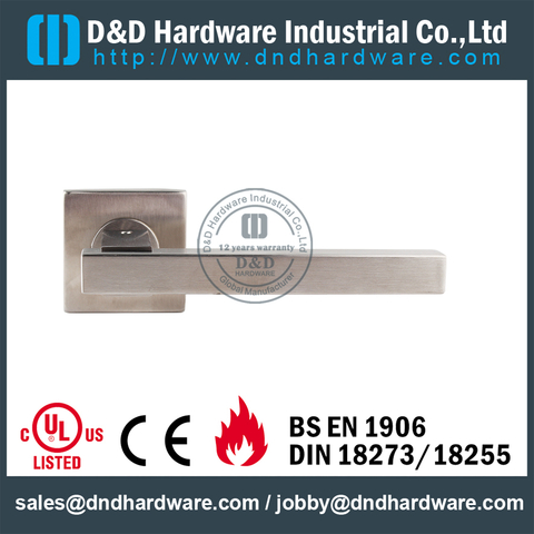 EN1906 SS Square Tube Lever Door Handle-DDTH101