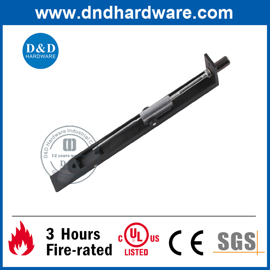 Heavy Duty Stainless Steel Black Flush Door Bolt for Steel Door -DDDB001