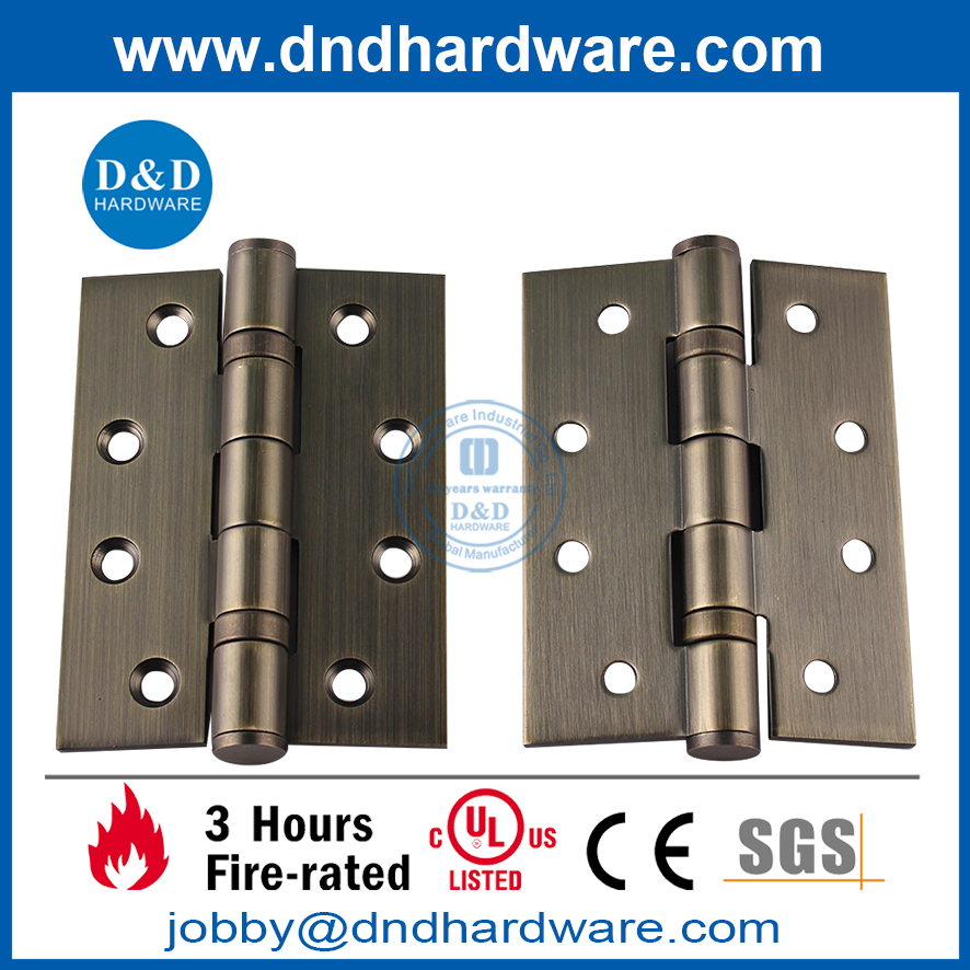 SS304 UL Antique Brass Fire Rated 2BB Door Hinge-DDSS006-FR-5x4x3.4mm