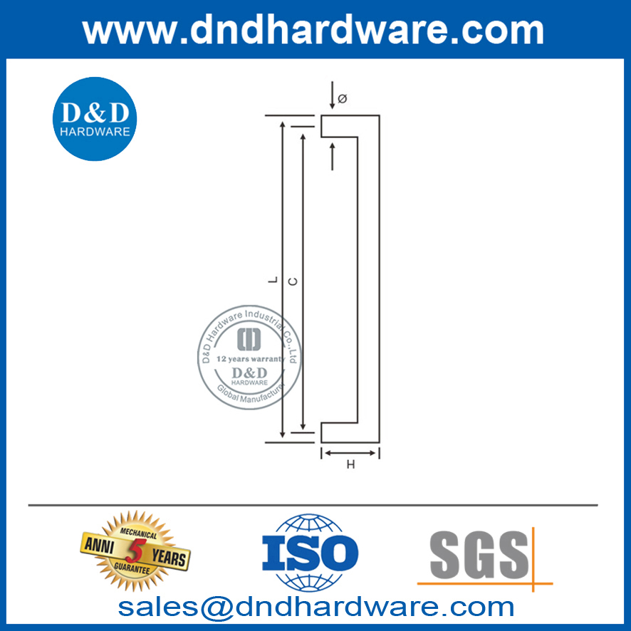 Contemporary Stainless Steel Allure Entrance Door Pull Handle-DDPH020