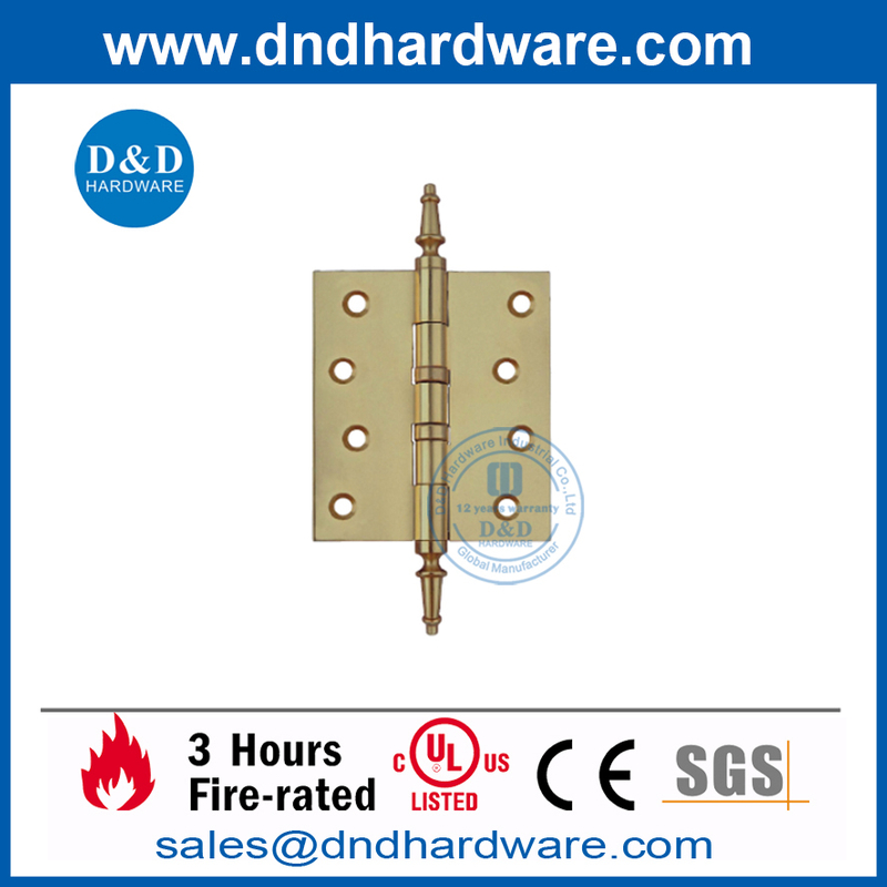 Ball Bearing Brass Door Hinge with Steeple Tip-DDBH002