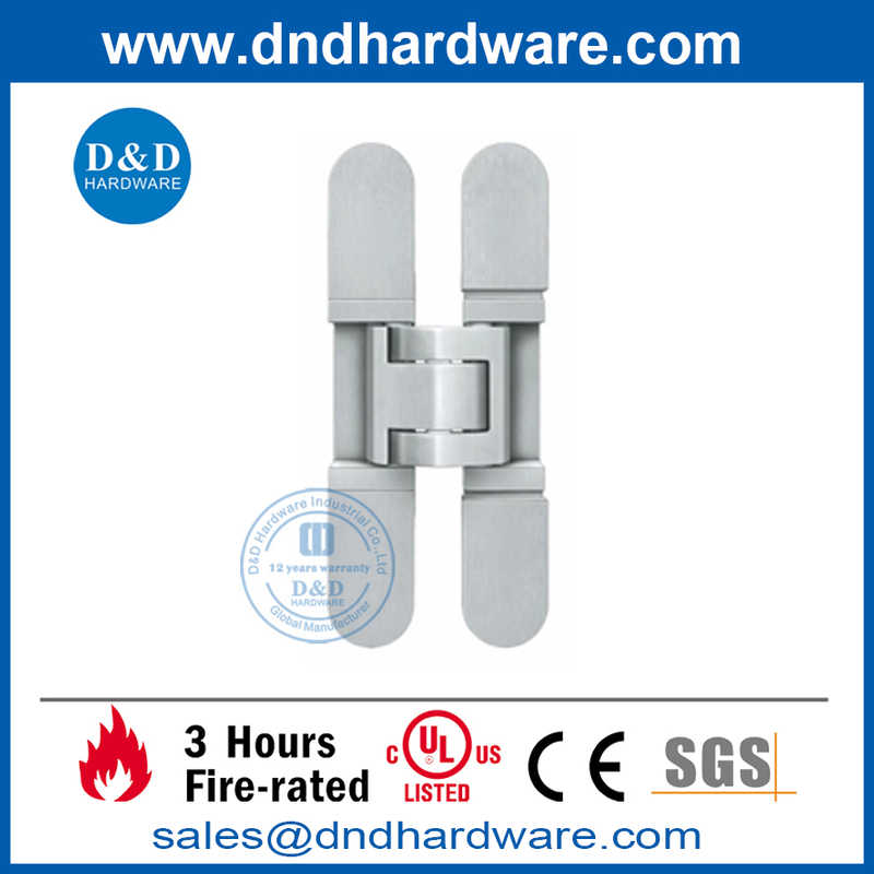180 Degree Zinc Alloy Silver 3D Adjustable Invisible Hinge-DDCH008-G40