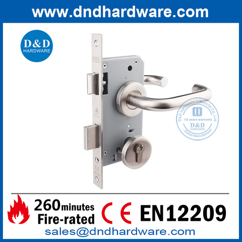 BS EN12209 Solid SUS304 Fire Rated Sash Lock-DDML009