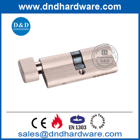 BS EN1303 Solid Brass Thumbturn Cylinder with Key-DDLC004