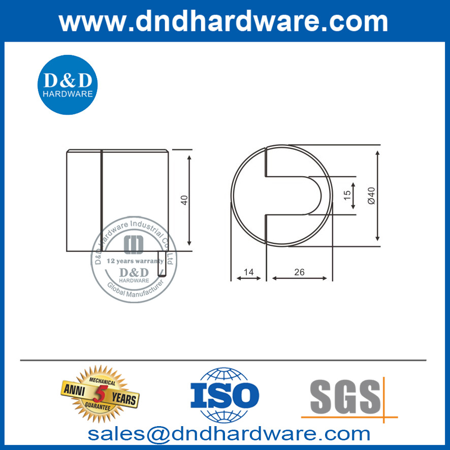 Best Silver Grade 304 SS Door Stop for Exterior Door-DDDS012