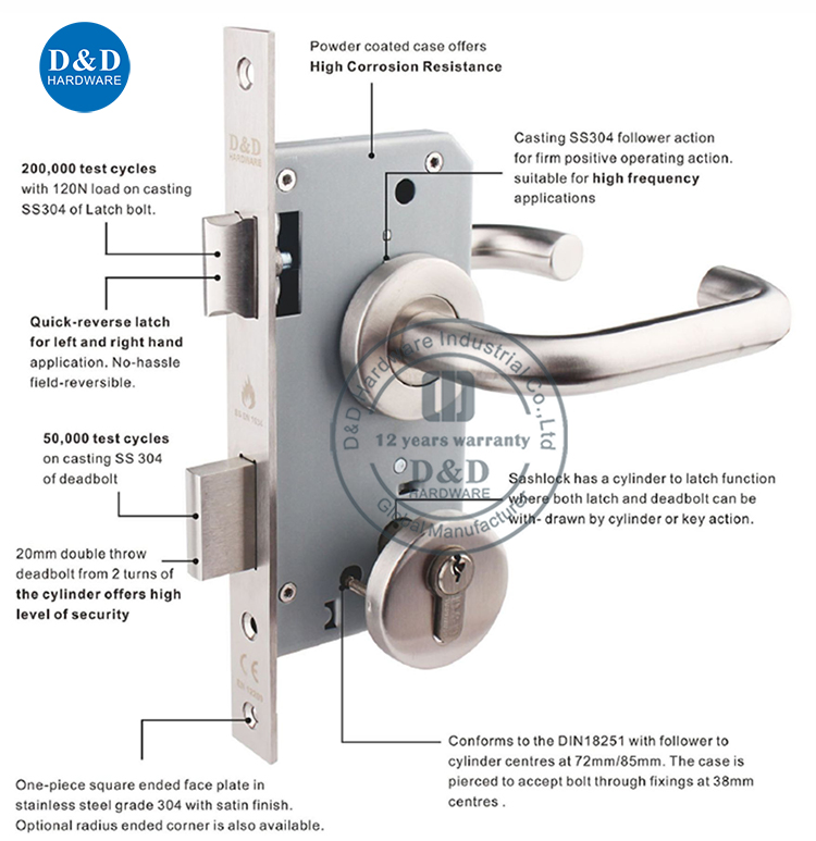 Stainless steel door locks