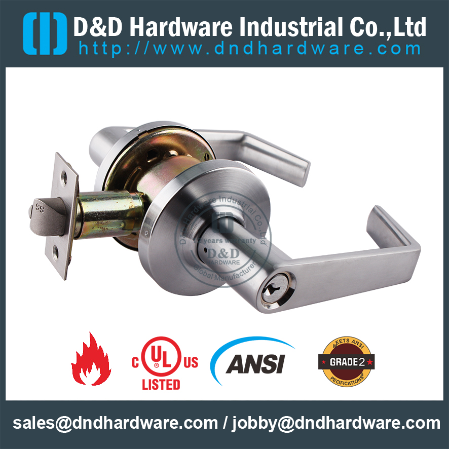Fire Rated Door Hardware UL ANSI Grade 2 Tubular Knob Lock for Smoke Door-DDLK011