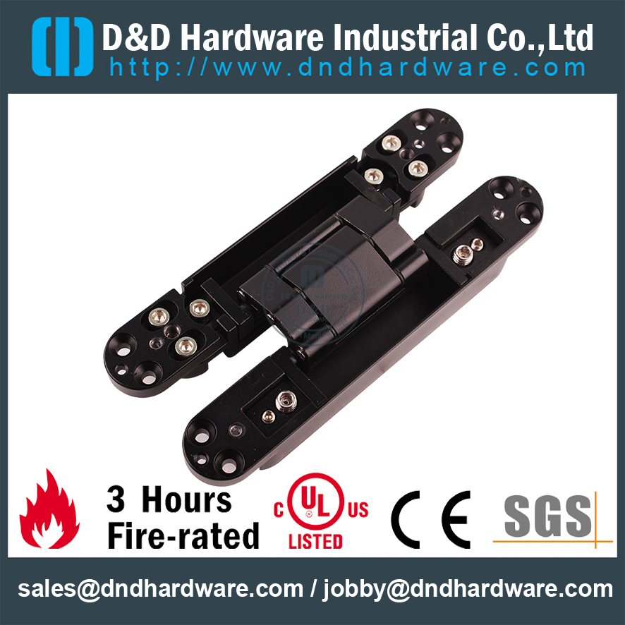 Black Sanding Black lid heavy duty 3D Adjustable Concealed Hinge for Office Building Door-DDCH008-G80