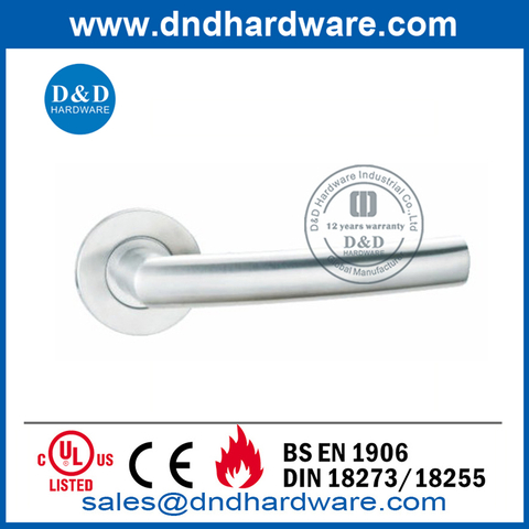 Stainless Steel Passage Door Lever Handle on Round Rose-DDTH025