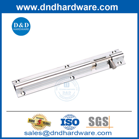 6 Inch Polish Chrome Brass Sliding Type Tower Bolt Lock-DDDB016