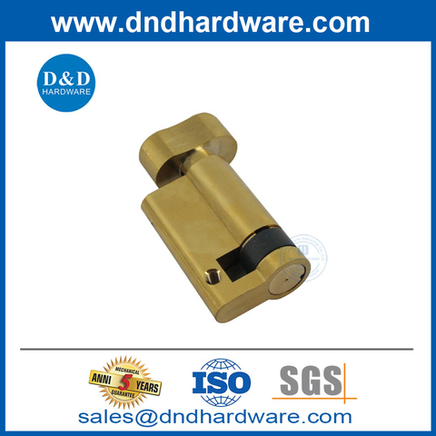 Keyless Bathroom Door Thumbturn Small Euro Brass Half Cylinder Lock Cylinder -DDLC009