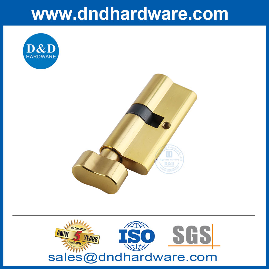 Bathroom Safe Gold Single Open Door Lock Cylinder Thumbturn Mortise Door Lock Cylinder-DDLC007