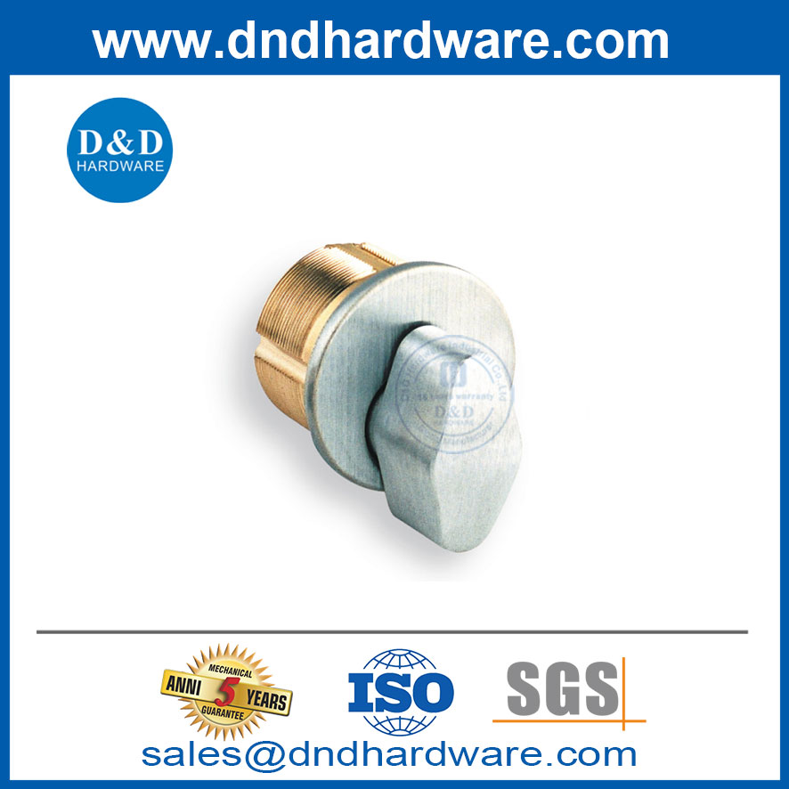 ANSI Cylinder Cam Type Mortsie T Turn Lock Rim Cylinder in Solid Brass-DDLC019