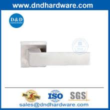 Stainless Steel Square Rosette Tube Wooden Door Solid Lever Door Handle-DDSH057