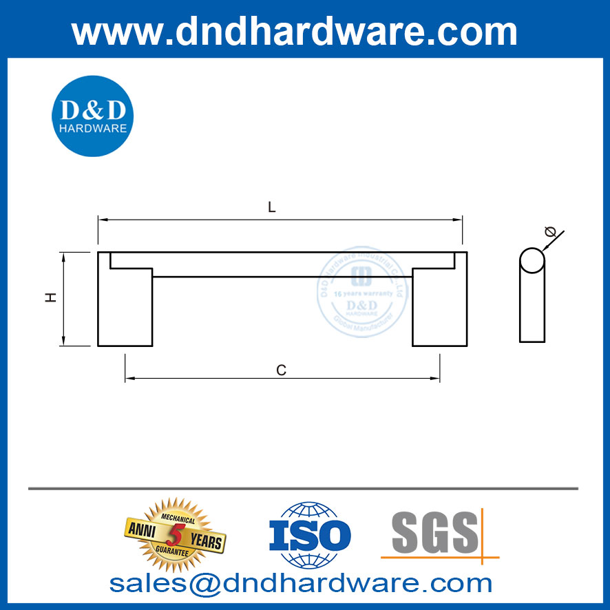 Kitchen Accessories Furniture Cabinet Wardrobe Stainless Steel Door Handles-DDFH034