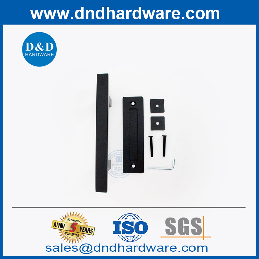 Black Heavy Duty Steel Sliding Door Handle Barn Door Pull and Flush Hardware-DDBD103